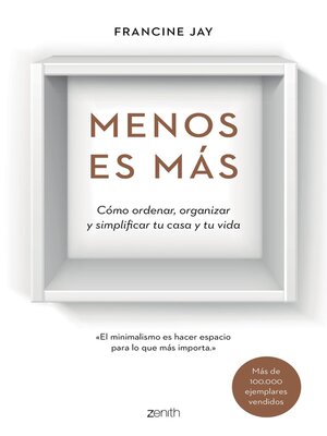 cover image of Menos es más